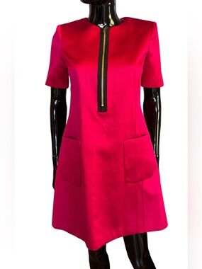 Gucci silk fuschia pink shift dress IT 40